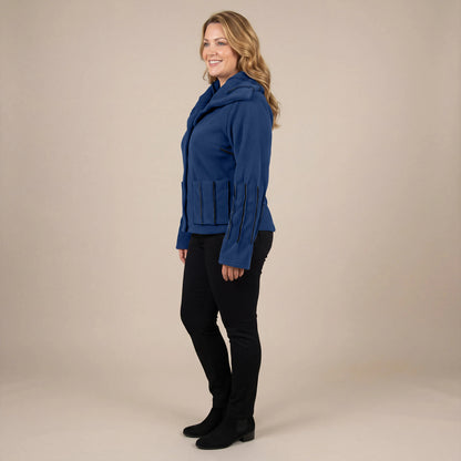 Boris Industries Giacca in Fleece con Cuciture Colorate