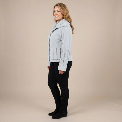 Boris Industries Giacca in Fleece con Cuciture Colorate