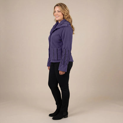 Boris Industries Giacca in Fleece con Cuciture Colorate