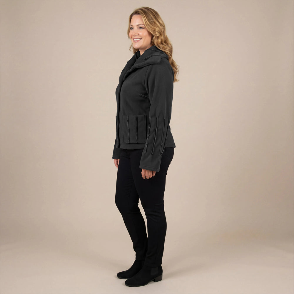 Boris Industries Giacca in Fleece con Cuciture Colorate