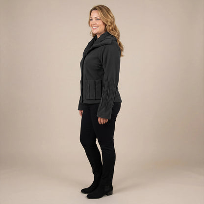 Boris Industries Giacca in Fleece con Cuciture Colorate