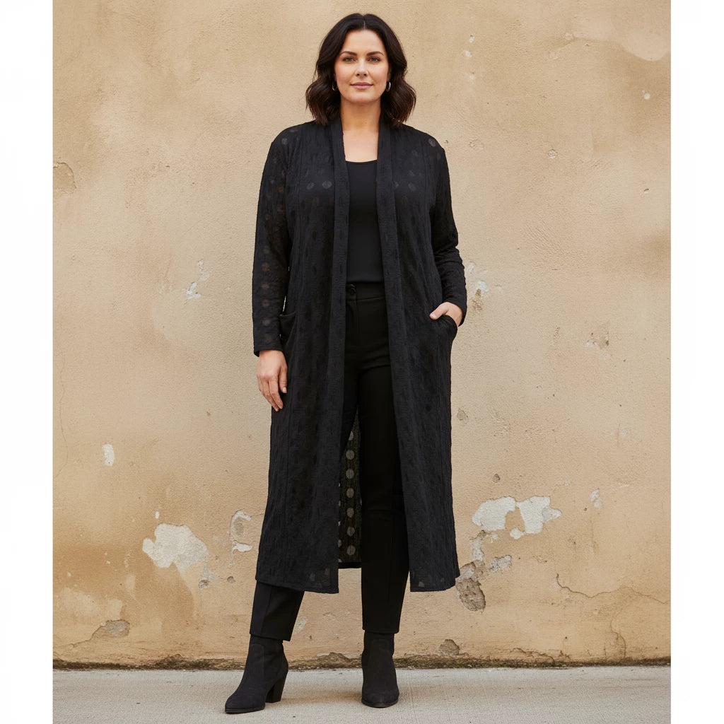 Vest Lang Mesh Met Balletjesmotief En Zakken – Boris Industries