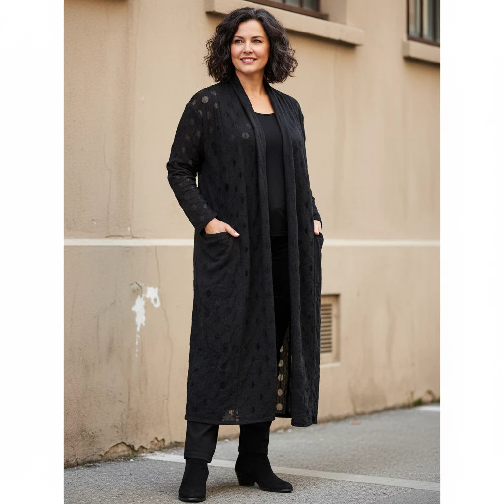 Vest Lang Mesh Met Balletjesmotief En Zakken – Boris Industries