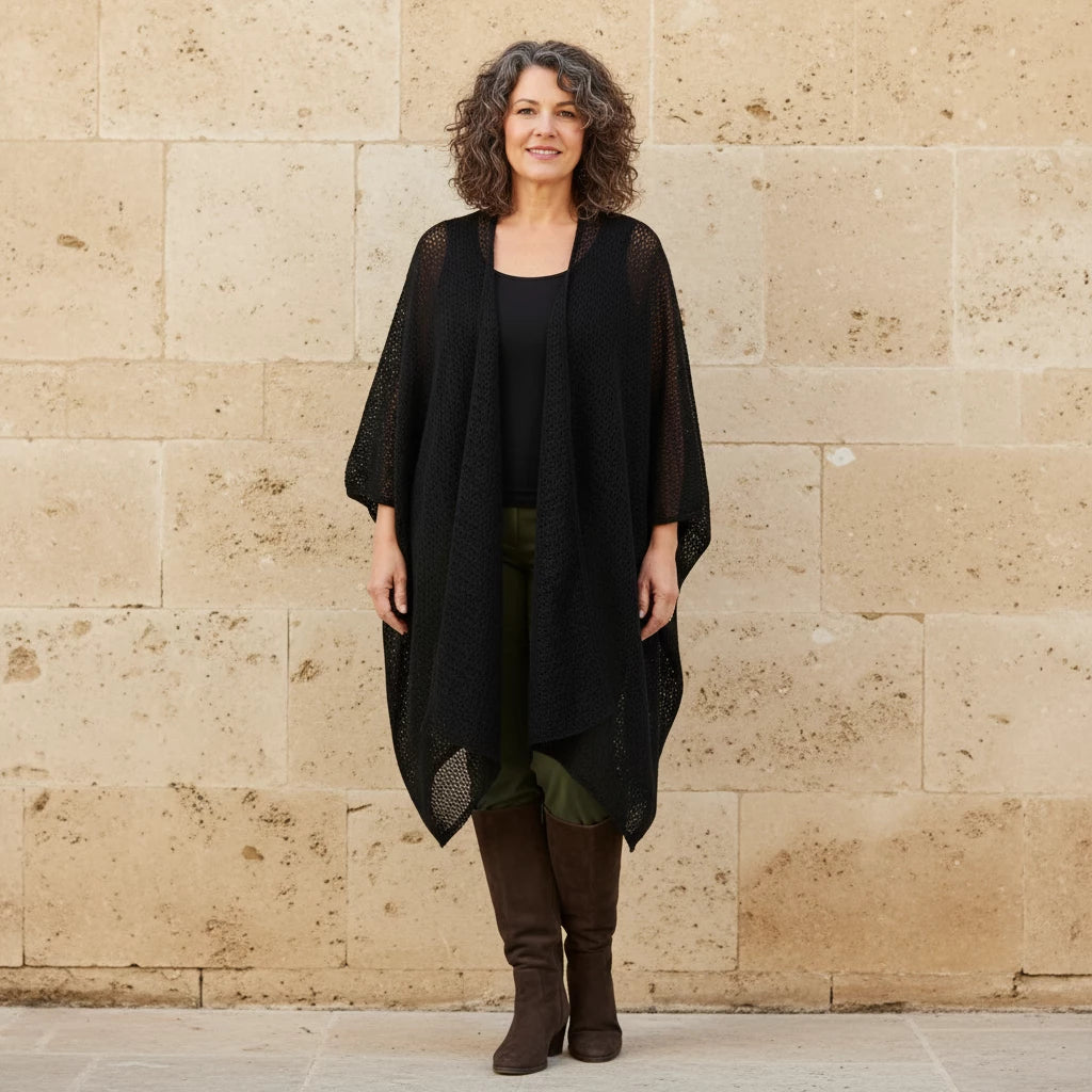 Wijd Vest Van Luchtige Netstof – Boris Industries