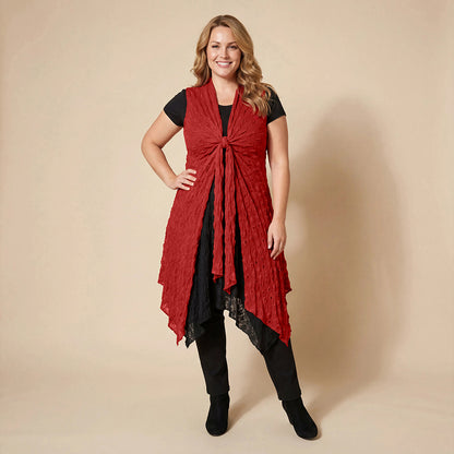 Lange ärmellose Netzweste mit Tupfenmuster – Boris Industries