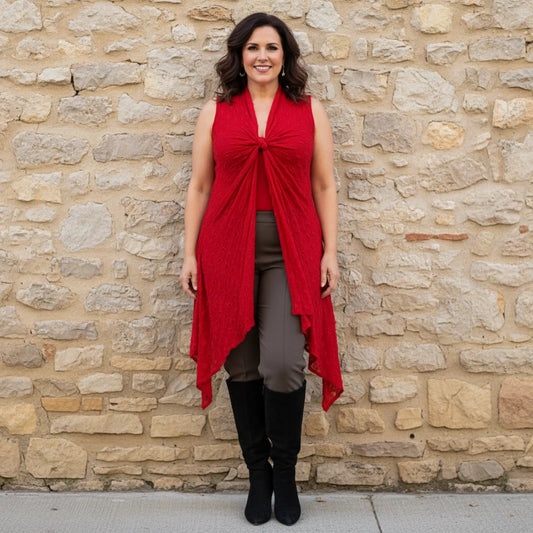 Lang Mouwloos Mesh Vest Met Stippenmotief – Boris Industries