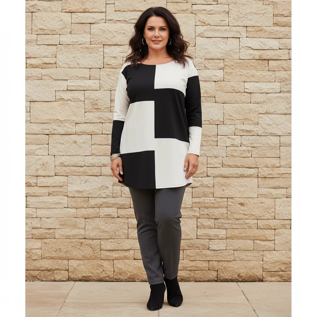 Tuniek Met Blokkleuren Van Katoen Stretch – Boris Industries