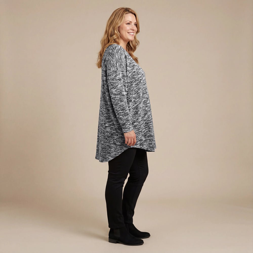 Boris Industries Pull Large Noir-Blanc Mélangé