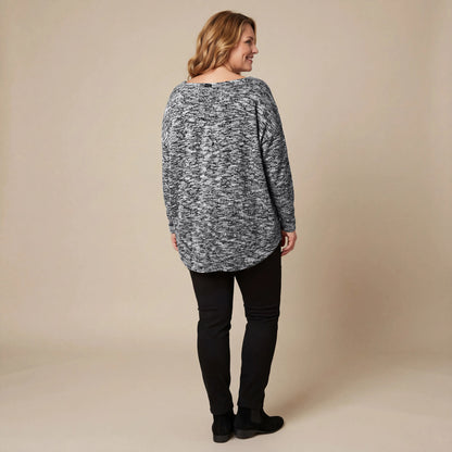 Boris Industries Pull Large Noir-Blanc Mélangé