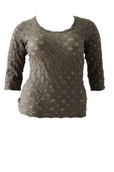 Boris Industries shirt met 3/4 mouwen van mesh en balletjesmotief, elegant en comfortabel voor alledaagse stijl.