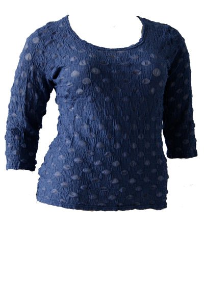 Boris Industries shirt met 3/4 mouwen van mesh en balletjesmotief, elegant en comfortabel voor alledaagse stijl.