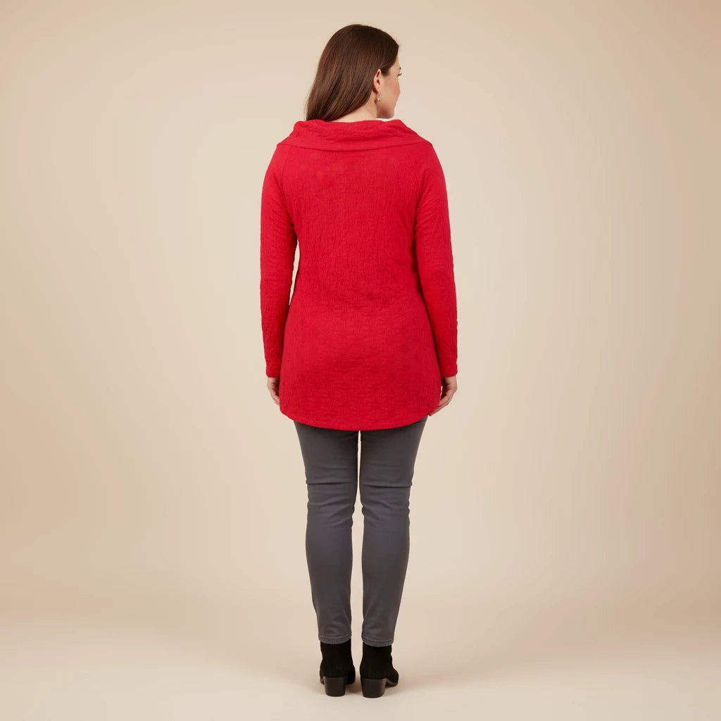 Luchtig boothals shirt met balletjesmotief – Boris Industries