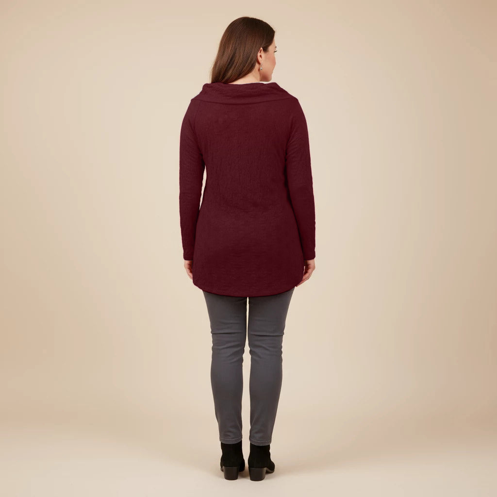 Luchtig boothals shirt met balletjesmotief – Boris Industries