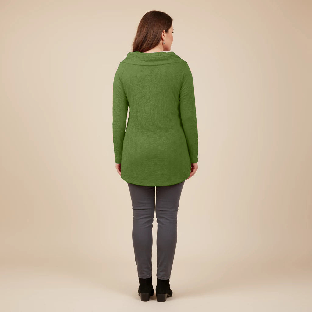 Luchtig boothals shirt met balletjesmotief – Boris Industries