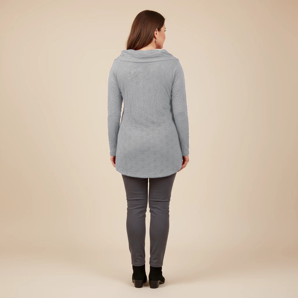 Luchtig boothals shirt met balletjesmotief – Boris Industries