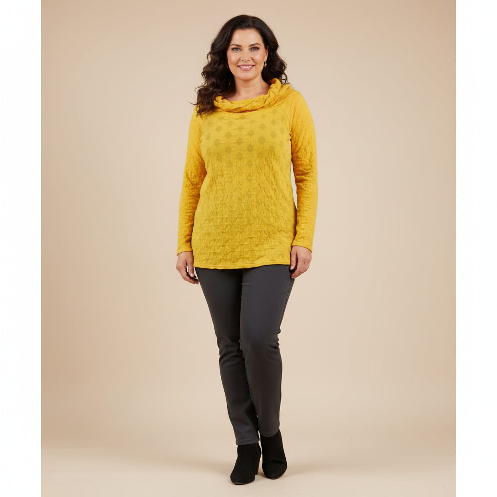 Luchtig boothals shirt met balletjesmotief – Boris Industries