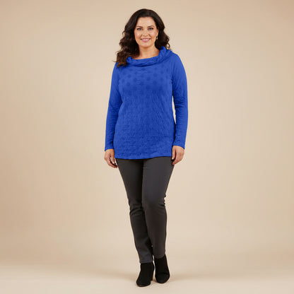 Luchtig boothals shirt met balletjesmotief – Boris Industries