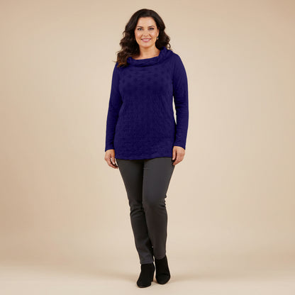 Luchtig boothals shirt met balletjesmotief – Boris Industries