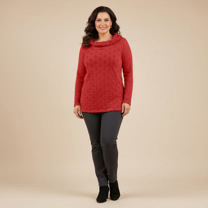 Luchtig boothals shirt met balletjesmotief – Boris Industries