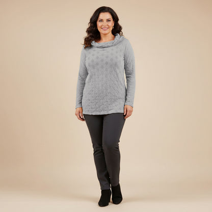 Luchtig boothals shirt met balletjesmotief – Boris Industries