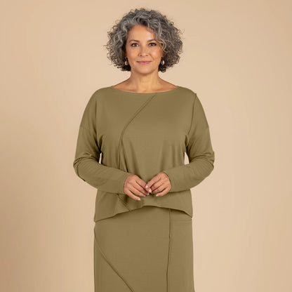 Shirt met zichtbare stiksels in stevige viscose - Boris Industries