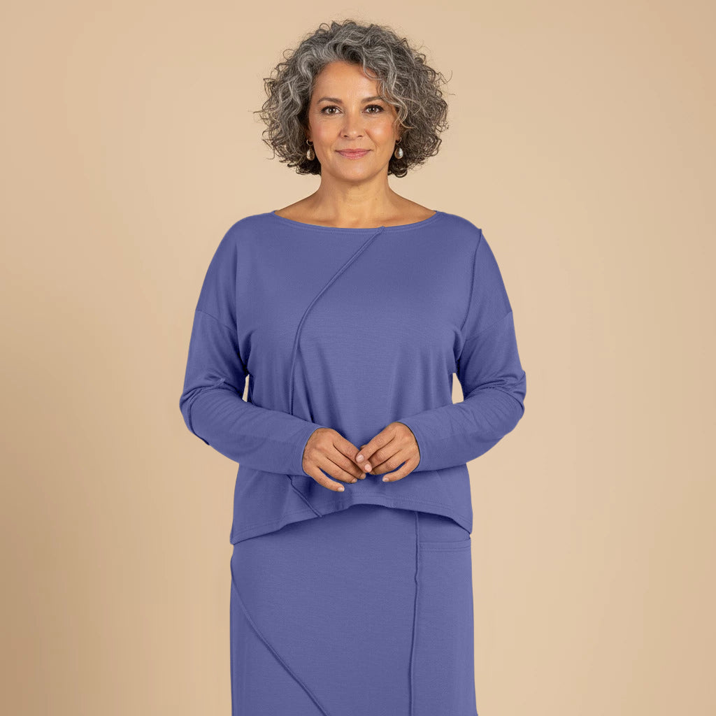 Shirt met zichtbare stiksels in stevige viscose - Boris Industries