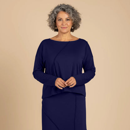 Shirt met zichtbare stiksels in stevige viscose - Boris Industries