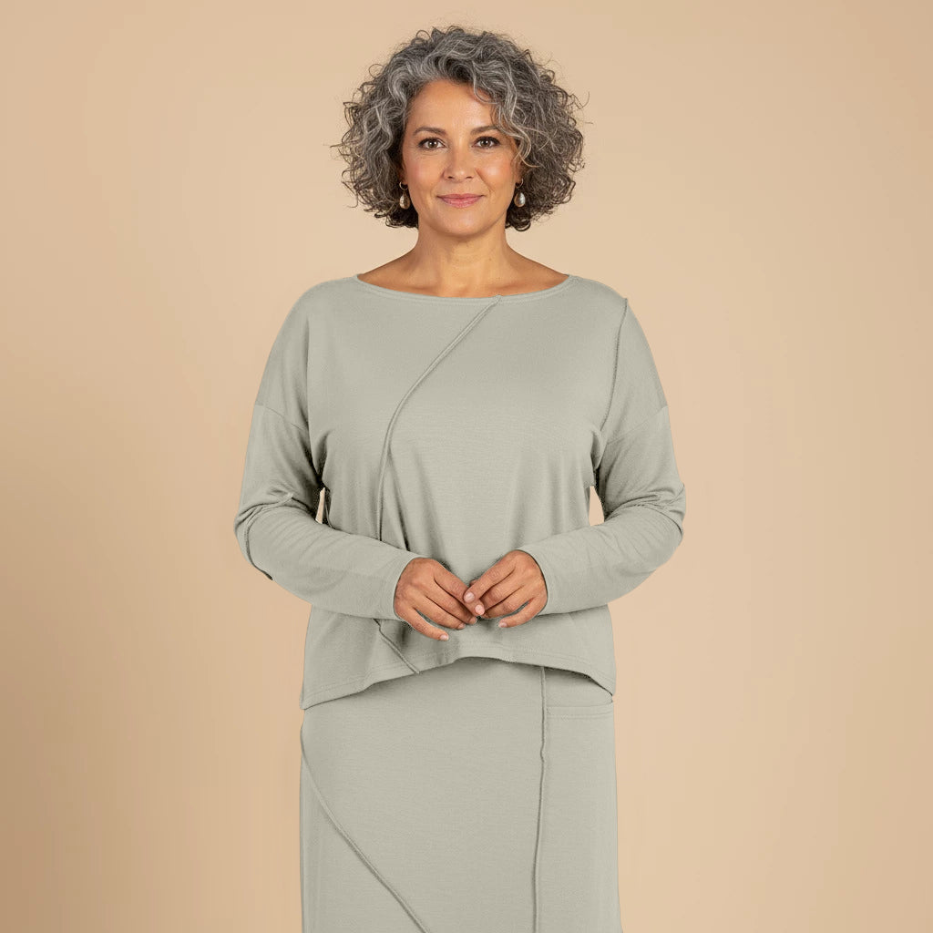 Shirt met zichtbare stiksels in stevige viscose - Boris Industries