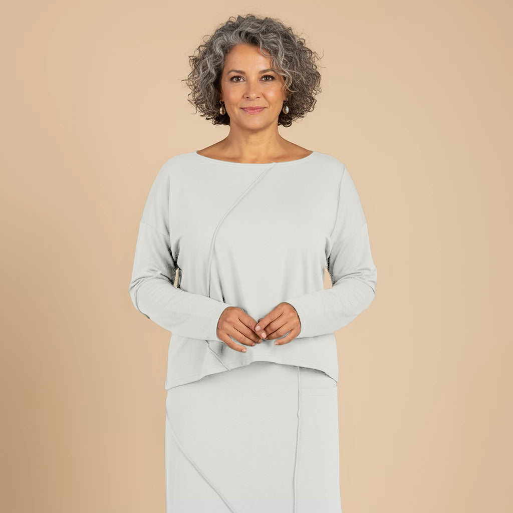 Shirt met zichtbare stiksels in stevige viscose - Boris Industries