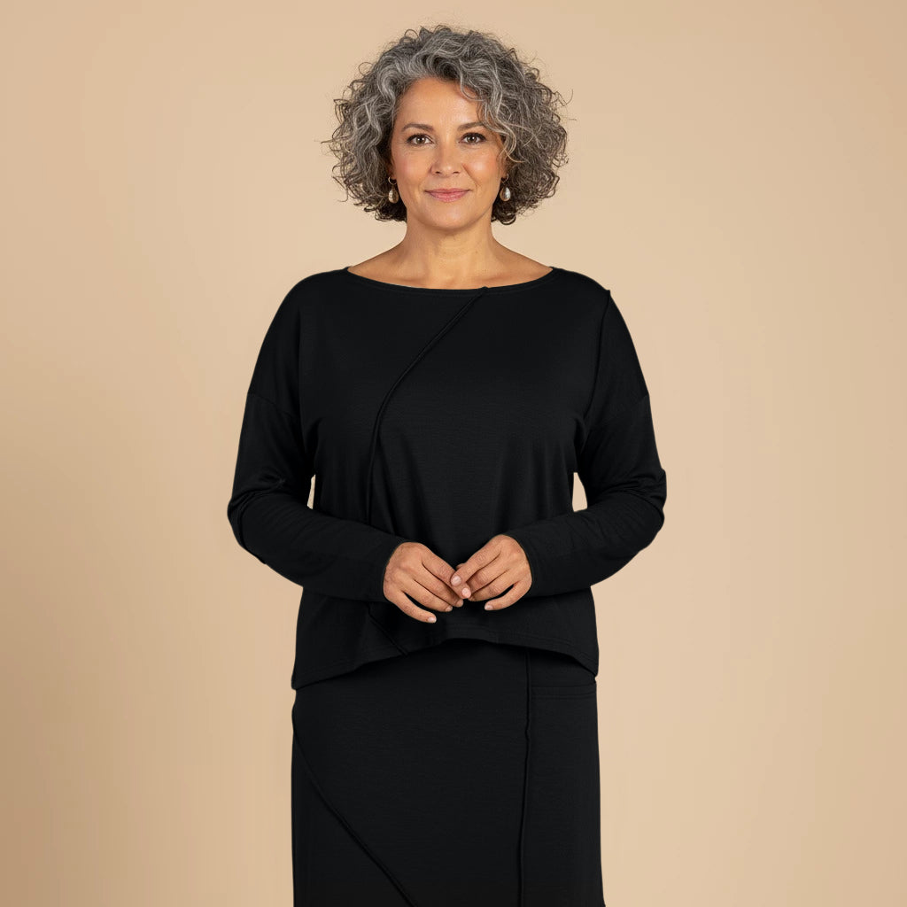 Shirt met zichtbare stiksels in stevige viscose - Boris Industries