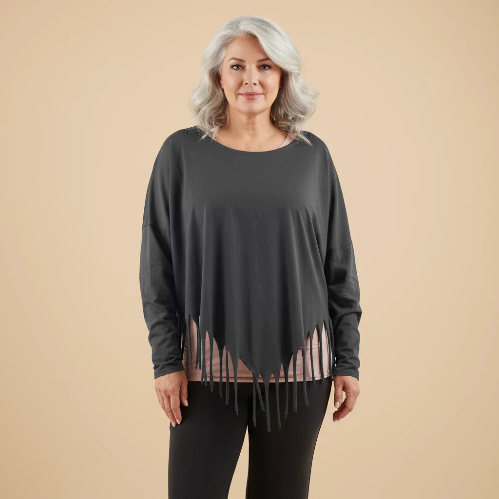 Boris Industries Bred Skjorte med Frynser