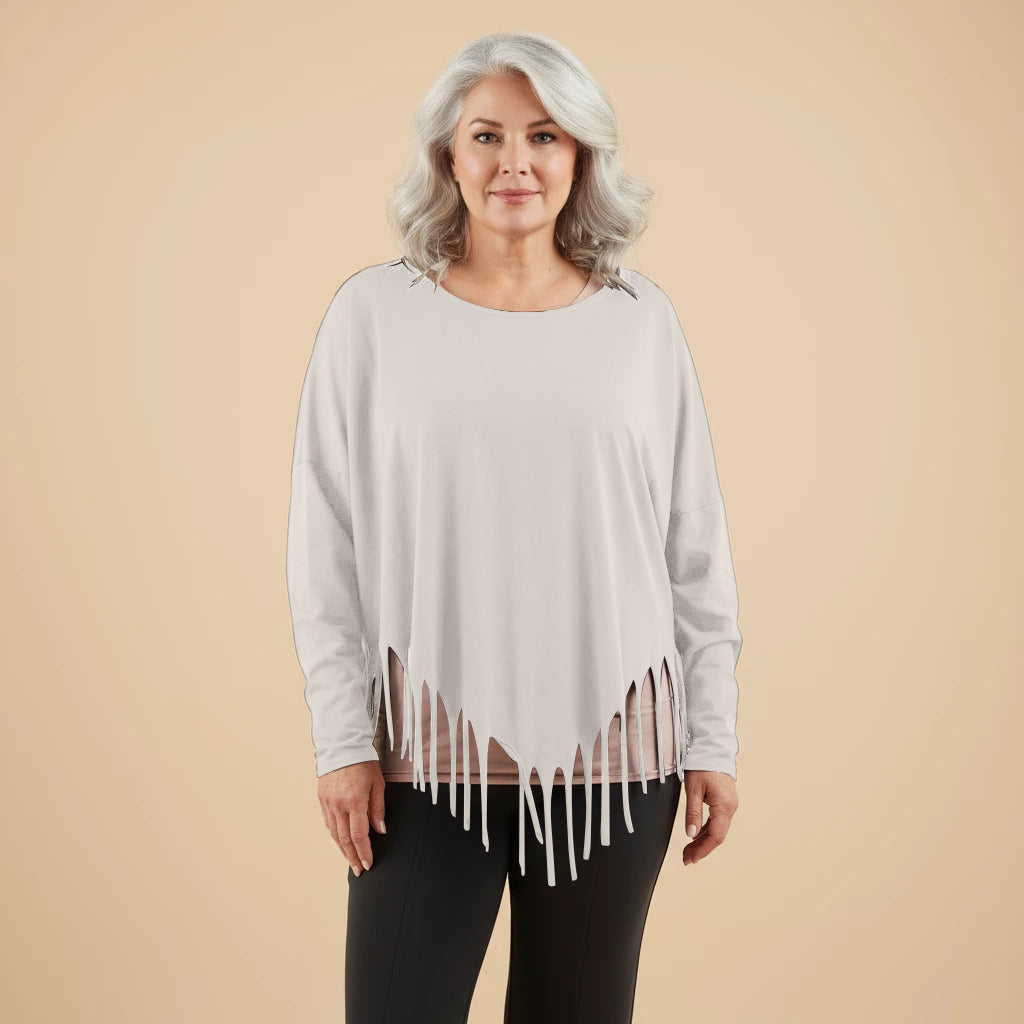 Boris Industries Bred Skjorte med Frynser