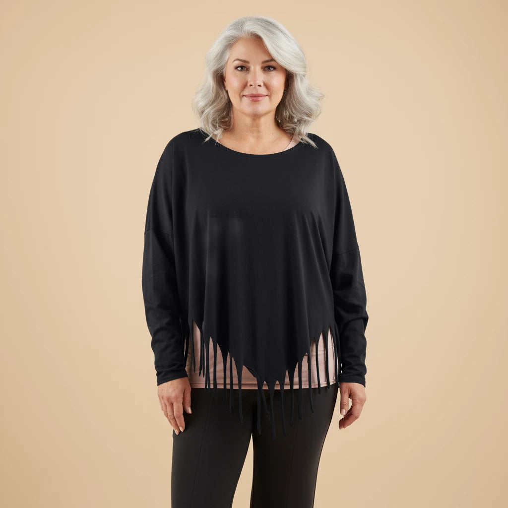 Boris Industries Bred Skjorte med Frynser