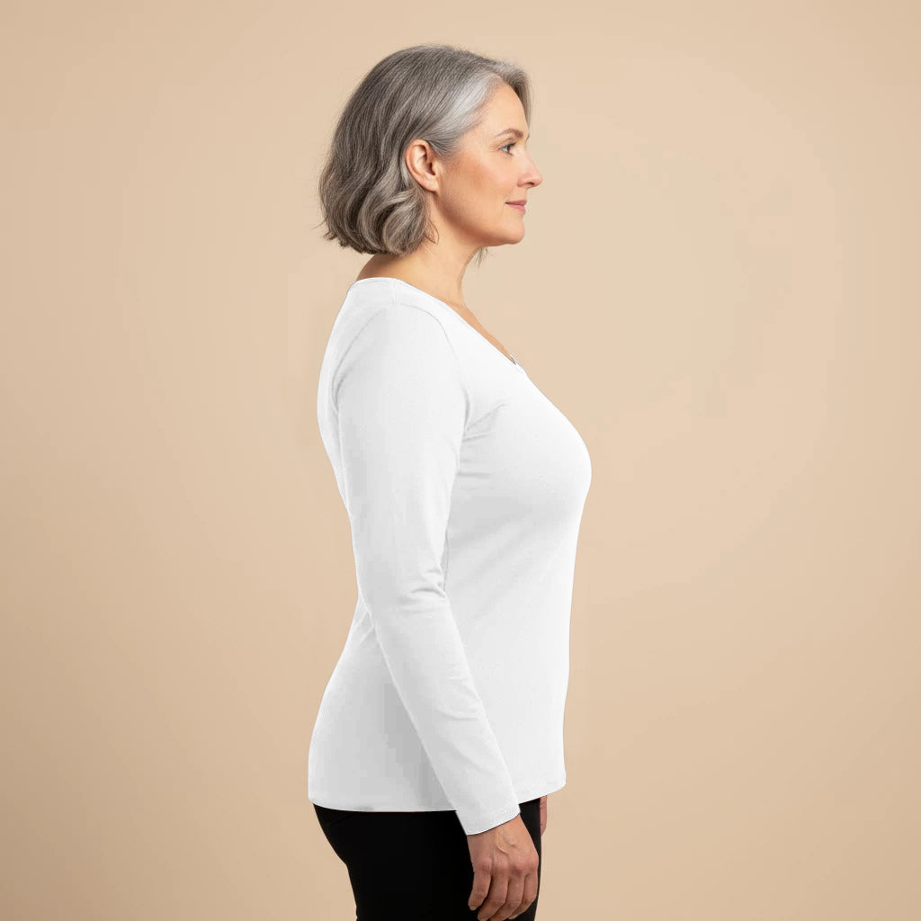 Shirt lange mouw katoenstretch rood – Boris Industries