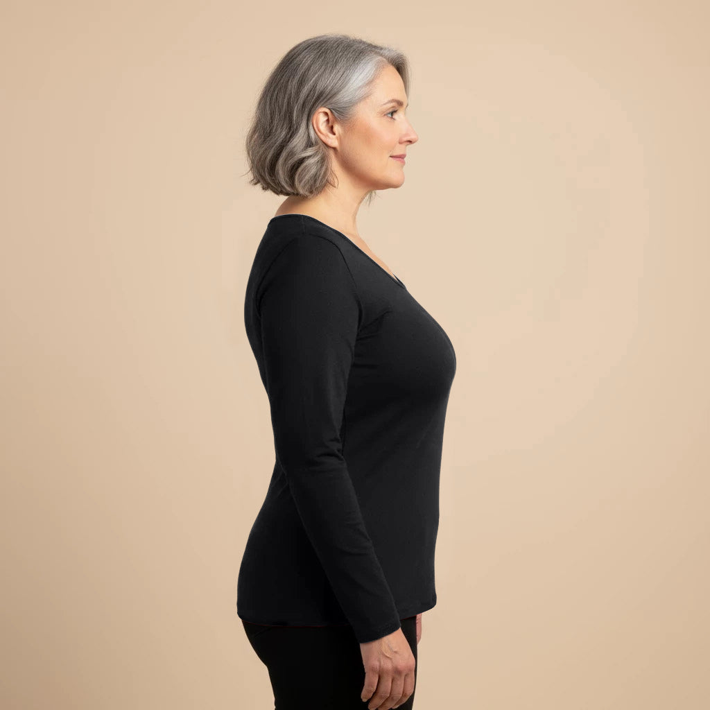 Shirt lange mouw katoenstretch rood – Boris Industries