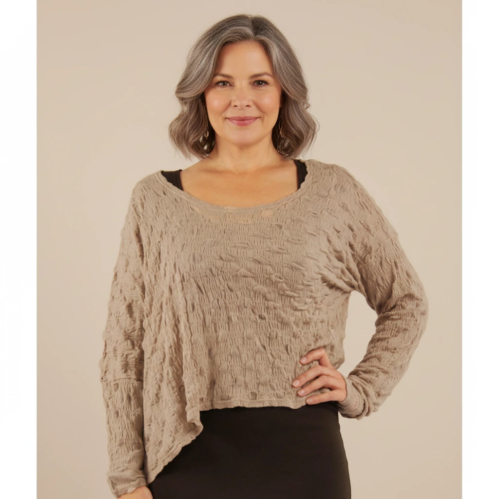 A-symmetrisch Shirt met Balletjesmotief – Boris Industries