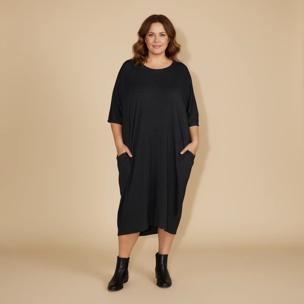 Lange wijde lyocell tuniek met zakken – Boris Industries