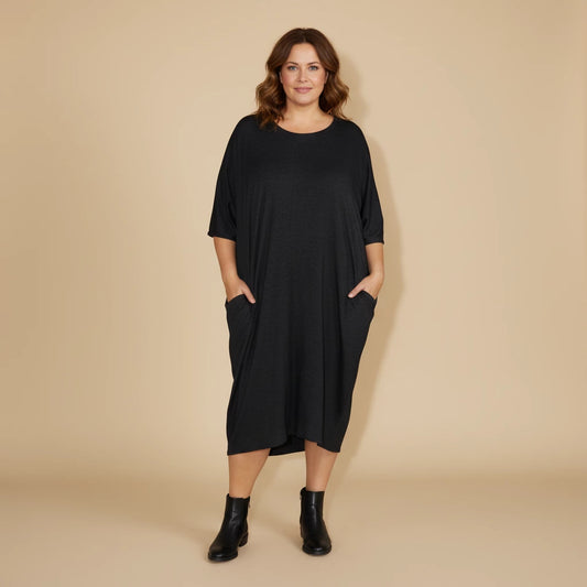 Lange wijde lyocell tuniek met zakken – Boris Industries