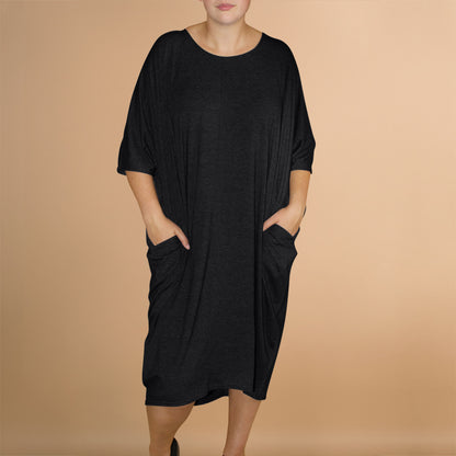 Lange wijde lyocell tuniek met zakken – Boris Industries