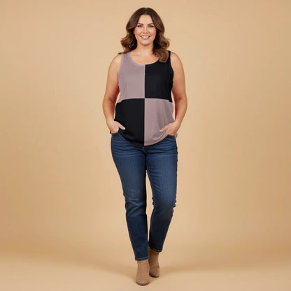 Hemd colorblock in elastisch katoen met zijsplit | Boris Industries