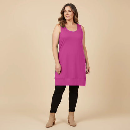 Lange ärmellose Tunika mit breitem Saum und Stretch – Boris Industries