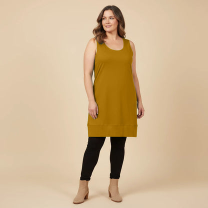 Lange ärmellose Tunika mit breitem Saum und Stretch – Boris Industries