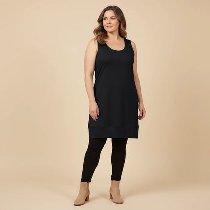 Lange ärmellose Tunika mit breitem Saum und Stretch – Boris Industries