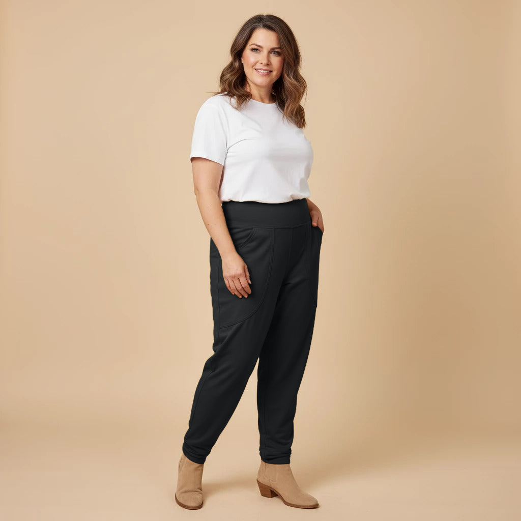 Broek viscosemix met brede tailleband en zakken - Boris Industries