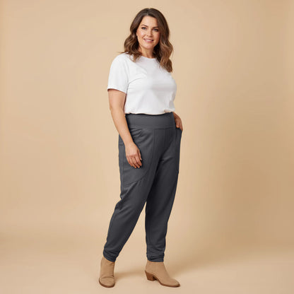 Broek viscosemix met brede tailleband en zakken - Boris Industries