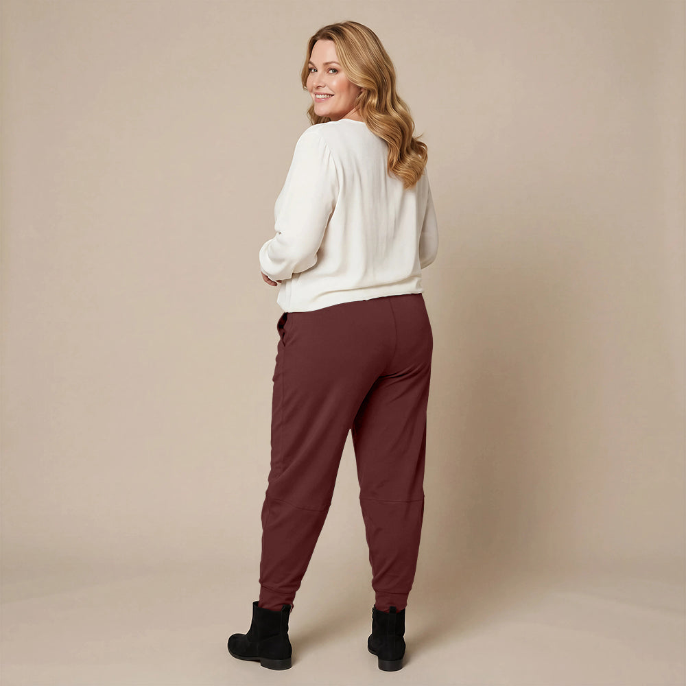 Broek van tricot katoen met stretch & boorden – Boris Industries