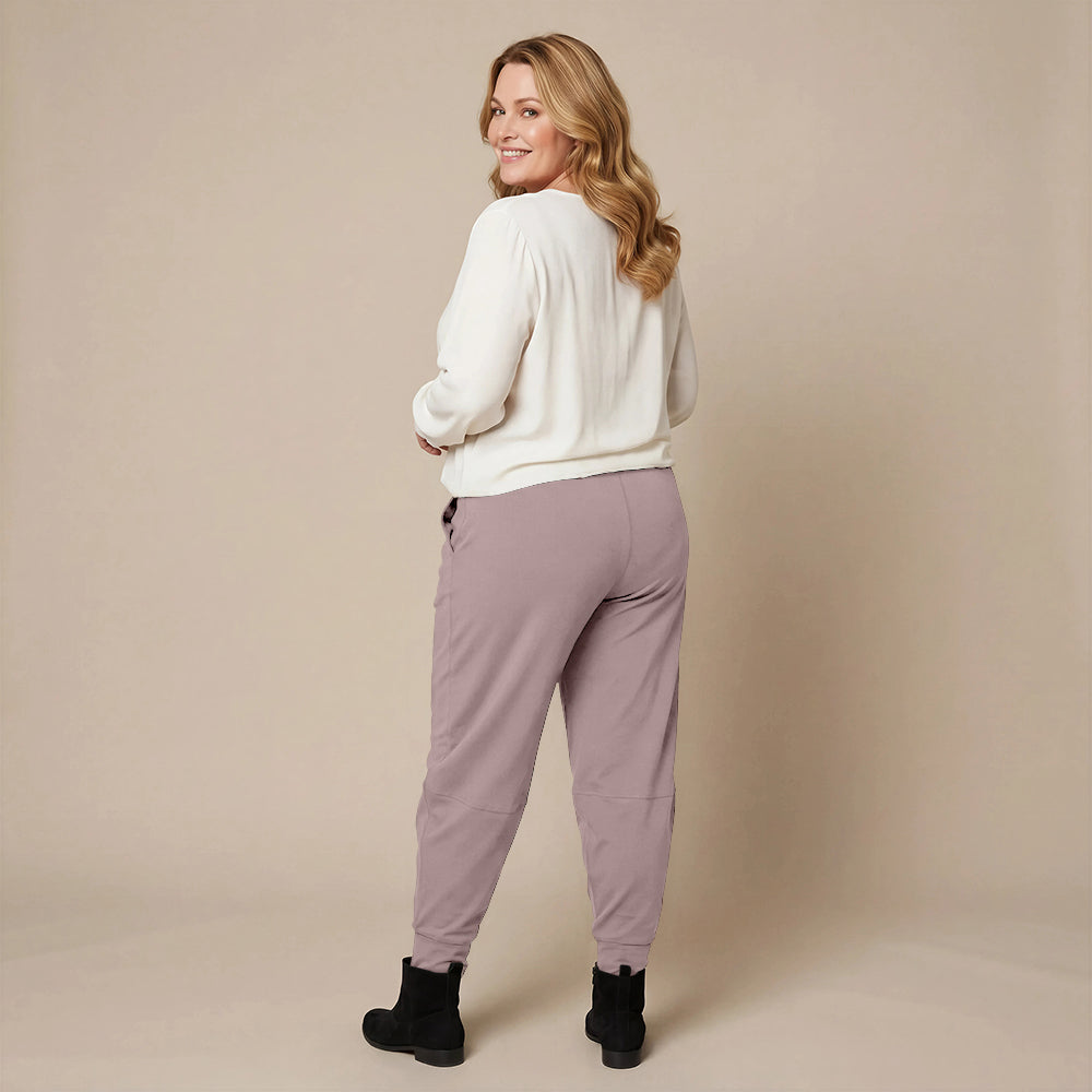 Broek van tricot katoen met stretch & boorden – Boris Industries
