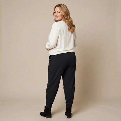 Broek van tricot katoen met stretch & boorden – Boris Industries