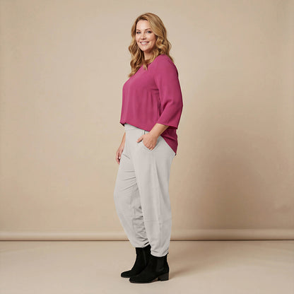 Broek van tricot katoen met stretch & boorden – Boris Industries