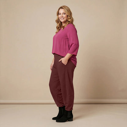 Broek van tricot katoen met stretch & boorden – Boris Industries